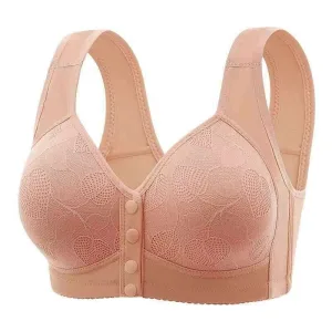Padded front button bra