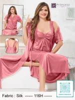 Premium Silk Nighty Set for Women (3)