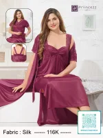 Premium Silk Nighty Set for Women