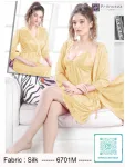 Premium Silk Nighty Set with Robe for Women