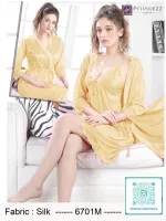 Premium Silk Nighty Set with Robe for Women